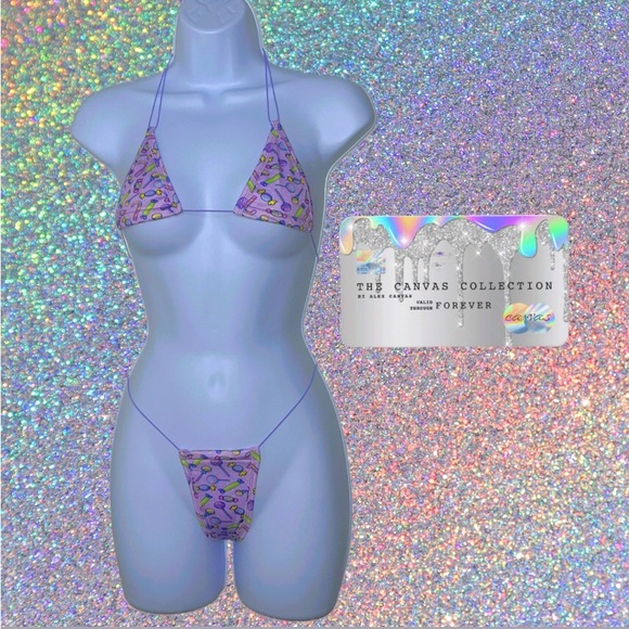 EXOTIC DANCE WEAR: CANDY PRINT 2 PIECE SET - Picture 1 of 1